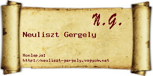 Neuliszt Gergely névjegykártya